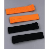 Curea Silicon Compatibil? Tissot T-Touch &ndash; 21 mm &ndash; Negru/Portocaliu &ndash; Cataram? Argintie