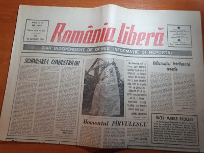 ziarul romania libera 18 ianuarie 1990-art. revolutie,incep marile procese foto