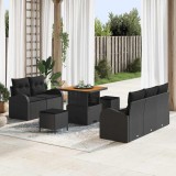 VidaXL Set de canapele pentru grădină 8 pcs Negru 80 x 80 x 71 cm