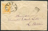 1871 , Lp 31 , Scrisoare circulata JASSY 11/11/1871 la BACAU 13/11/1871 , francata cu o marca 10 BANI Carol cu barba , portocaliu