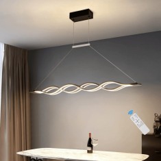 Lustra LED moderna, culoare negru, 152W, dimabila, lumina rece/calda/neutra, inaltime reglabila
