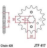 Pinion fata 14 dinti pas lant 428 &ndash; Kawasaki KD 80-100 (75-81) - BN 125 A Eliminator (98-07) - KMX 125 (91-03)