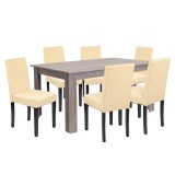 Set de masă Leon 6 1 stejar York-bej