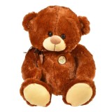 Ursulet cafeniu din plus, cu funda, 32x36x45cm, jumbo