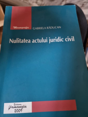 Gabriela Raducan - Nulitatea Actului Juridic Civil foto