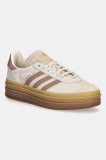 adidas Originals sneakers din piele &icirc;ntoarsă Gazelle Bold culoarea bej, JS3893