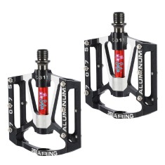 Set 2 Pedale de Aluminiu Bicicleta MTB, BMX, Antiderapant, Rulment triplu, Sofia CONCEPT&reg;, Black/Red