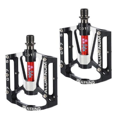 Set 2 Pedale de Aluminiu Bicicleta MTB, BMX, Antiderapant, Rulment triplu, Sofia CONCEPT&amp;reg;, Black/Red foto