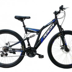Bicicleta MTB-FS RICH R2750D, roti 27.5inch, 18 viteze, Cadru 18inch, Frane pe disc (Negru/Albastru)