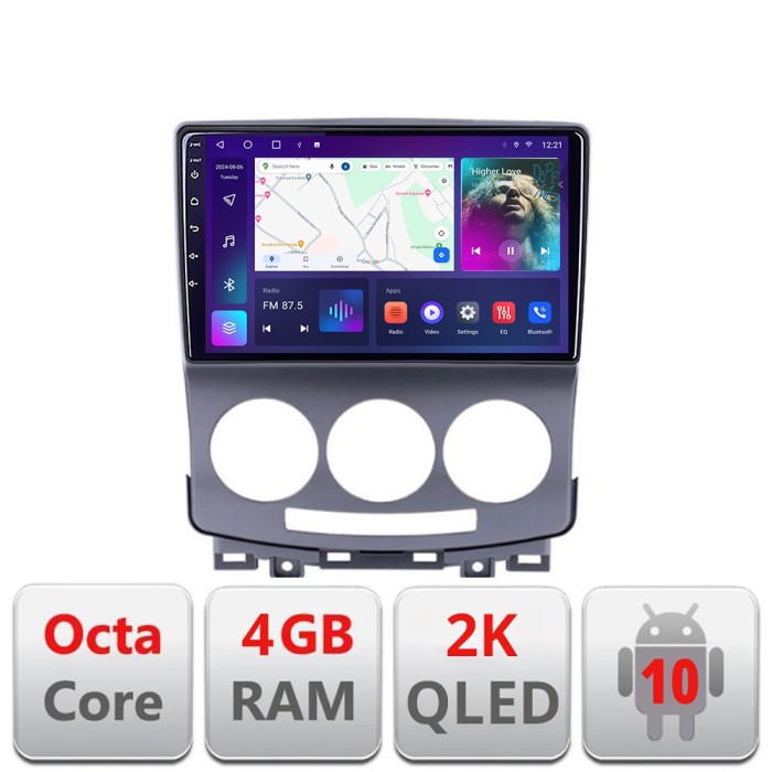 Navigatie Mazda 5 2005-2010 C-MZ22 Android Octa Core Ecran 2K QLED GPS 4G 4+32GB 360 KIT-MZ22+EDT-E409-2K CarStore Technology