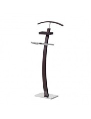 Portmantou suport haine HM WU13, lemn, baza metalica cromata, 117 cm, wenge