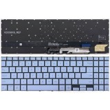 Tastatura Laptop, Asus, VivoBook S15 M5506N, M5506NA, iluminata, Mist Blue, layout US