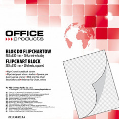 Rezerva Hârtie Pentru Flipchart, 70g/mp, 58.5x81cm, 20coli/top, Office Products - Caroiata