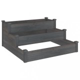 Cumpara ieftin Strat de gradina inaltat, gri, 120x120x56 cm, lemn masiv brad