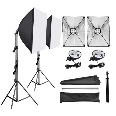 Set 2 Softboxuri AbestStudio, 50 x 70cm, E27, 2m, Negru foto