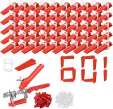 Set nivelare gresie 500 clipsuri, 100 pene si cleste de nivelare Piese , Gresie si Faianta, Cleme + Pene + Cleste, Montaj Rapid si Precis pe Perete si