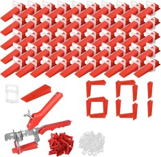 Set nivelare gresie 500 clipsuri, 100 pene si cleste de nivelare Piese , Gresie si Faianta, Cleme + Pene + Cleste, Montaj Rapid si Precis pe Perete si