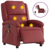 Cumpara ieftin Fotoliu de masaj electric rabatabil, rosu vin, piele ecologica
