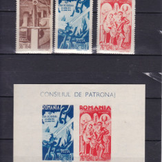 1943 LP 154 I LP 154 II CONSILIUL DE PATRONAJ SERIE+COLITA NEDANTELATA MNH