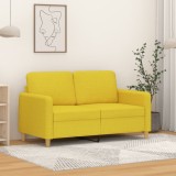 vidaXL Canapea cu 2 locuri, galben deschis, 120 cm, material textil 359475