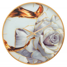 Ceas de perete, Rose, Mauro Ferretti, Ø60 cm, sticla/MDF/metal, multicolor