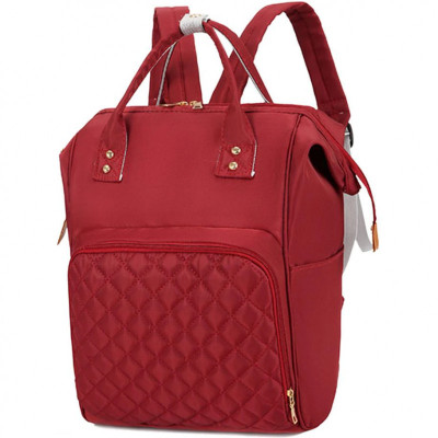 Rucsac multifunctional pentru mamici Bambinice Diamond, 30 L, impermeabil, captusit, bretele reglabile, Rosu foto