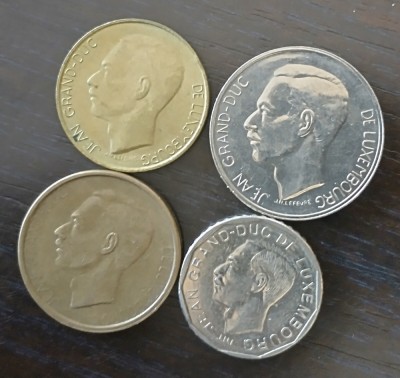 Lot 4 monede diferite Luxemburg - 5/10/20/50 Francs foto