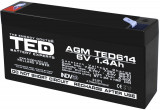 Acumulator AGM VRLA 6V 1,4A dimensiuni 97mm x 25mm x h 54mm F1 TED Battery Expert Holland TED002839 (40) SafetyGuard Surveillance, Ted Electric