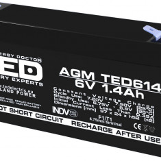 Acumulator AGM VRLA 6V 1,4A dimensiuni 97mm x 25mm x h 54mm F1 TED Battery Expert Holland TED002839 (40) SafetyGuard Surveillance