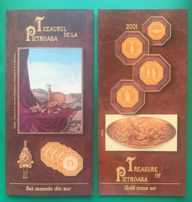 PLIANT(FOLDER) TEZAURUL DE LA PIETROASA, PENTRU SETUL DE MONE DIN AUR