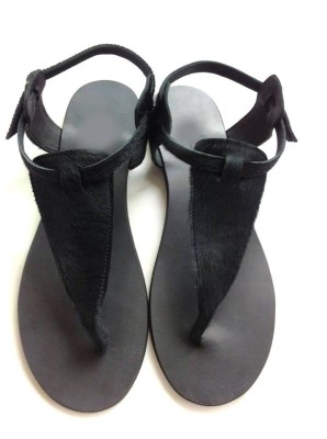 Sandale de dama din piele Black Pony foto