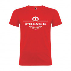 Tricou copii Prince, 100% Bumbac, rosu/alb foto