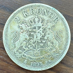 Moneda Suedia - 2 Kronor 1893 - An rar - Argint
