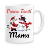 Cana alba personalizata Craciun Fericit mama, INOVATIX&reg;. 330ml