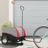 VidaXL Remorcă pentru biciclete, negru și roșu, 30 kg, fier