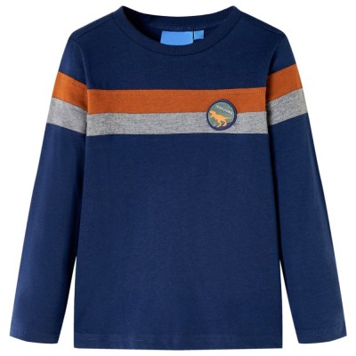 Tricou pentru copii cu m&amp;acirc;neci lungi, bleumarin, 92 12849 foto