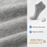 Sosete Scurte Unisex YouShow, 10 Perechi, Bumbac Pieptanat, Anti-Alunecare, Gri