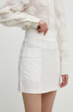 Answear Lab fusta culoarea alb, mini, drept
