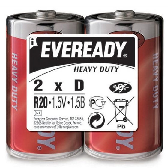 Set X 2 Baterii Energizer Eveready HD R20 32003993