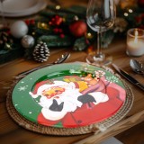 Tava de Craciun - metal - Mos Craciun - verde - 33 cm