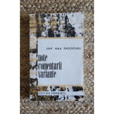 ,,1904&quot; Anul Sadoveanu Note, comentarii, variante