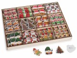 Set 144 decoratiuni Craciun lemn sclipici cu adeziv cm 3 x 3,5 H