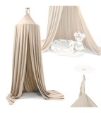 Baldachin bej deschis pentru pat copii, 290 cm (Baldachin Curtain)