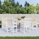 Set 6 perne scaune exterior/interior, 100x50x3cm, spate mic, bej, poliester Oxford, umplutura spuma, anti-alunecare