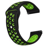 Curea silicon compatibila Huawei Watch GT 3 46mm, VD Very Dream&reg;, telescoape QR, Negru/Verde