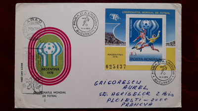 1978-Lp955-Argentina,col.dant.+stamp.Turneu Final-FDC CIRCULAT-RAR foto