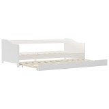 Cumpara ieftin Cadru pat canapea, extensibil, alb, 90 x 200 cm, lemn de pin