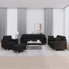 VidaXL Set de canapele cu perne, 4 piese, negru, material textil 3202082