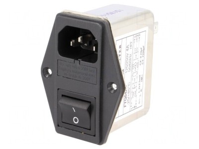 Conector Alimentare AC 4A 250VAC IEC 60320 FYQ04A1 foto
