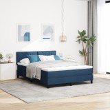 vidaXL Cadru de pat cu saltea Albastru 140x200 cm Fabric